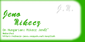 jeno mikecz business card